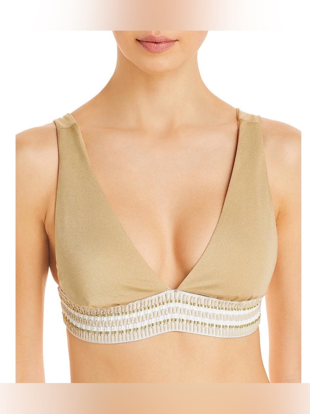 Peixoto Charlie Crochet Trim Bikini Set Golden Hour Gold Size Med/Lar NWT